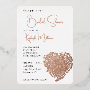 Invitation En Aluminium Mots d'amour romantique Cœur Enterrement de vie de