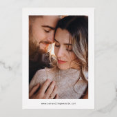Invitation En Aluminium Multiphoto | Blanc et Rose Gold Enregistrer la dat (Verso)