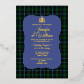 Invitation En Aluminium Murray Clan Tartan Mariage (Recto)