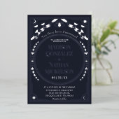 Invitation En Aluminium Mystical Elegant Argent Marine Tarot Mariage gothi (Debout devant)