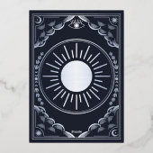 Invitation En Aluminium Mystical Elegant Argent Marine Tarot Mariage gothi (Verso)