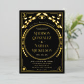 Invitation En Aluminium Mystical Elegant Gold Tarot Mariage gothique (Debout devant)