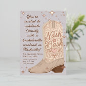 Invitation En Aluminium Nash Bash Cowgirl Boot Bachelorette Party (Debout devant)