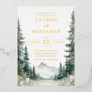 Invitation En Aluminium Nature aquarelle verte tranquille
