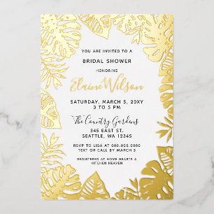 Invitation En Aluminium Nature Botanique Feuilles Tropicales Baby Shower d