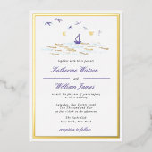 Invitation En Aluminium Nautical Elegant Boat Ocean Imprimer Mariage éléga (Recto)