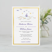 Invitation En Aluminium Nautical Elegant Boat Ocean Imprimer Mariage éléga (Debout devant)