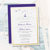 Invitation En Aluminium Nautical Elegant Boat Ocean Imprimer Mariage éléga