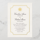 Invitation En Aluminium Nautical Ship Wheel Wedding (Recto)