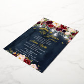 Invitation En Aluminium Navire Bourgogne Rustique Floral Butterfly Quincea (Rotation)