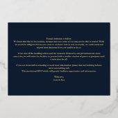 Invitation En Aluminium Navy Blue Fancy Trendy Photo Real Metallic (Verso)