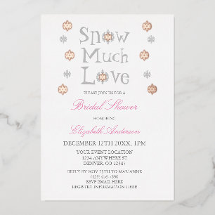 Invitation En Aluminium Neige beaucoup d'amour Fête des mariées d'hiver de