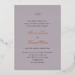 Invitation En Aluminium Nettoyer Dusty Lilac Classic Mariage