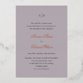 Invitation En Aluminium Nettoyer Dusty Lilac Classic Mariage (Recto)