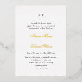 Invitation En Aluminium Nettoyer le Mariage classique noir et blanc (Recto)