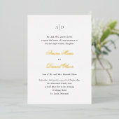 Invitation En Aluminium Nettoyer le Mariage classique noir et blanc (Debout devant)