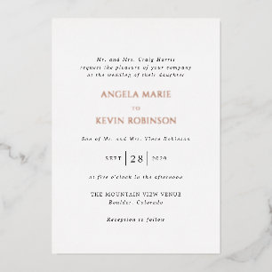 Invitation En Aluminium Nettoyer noir et blanc Mariage moderne