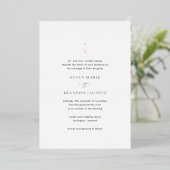 Invitation En Aluminium Nettoyer noir et blanc Monogramme Mariage moderne (Debout devant)