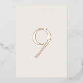 Invitation En Aluminium Neutral Wedding Table Number with Real Foil (Devant)