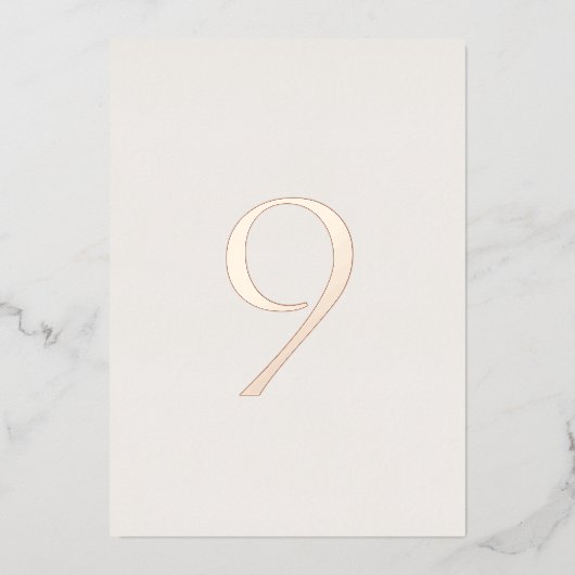 Invitation En Aluminium Neutral Wedding Table Number with Real Foil (Devant)