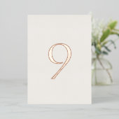 Invitation En Aluminium Neutral Wedding Table Number with Real Foil (Debout devant)