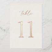 Invitation En Aluminium Neutral Wedding Table Number with Real Foil (Devant)