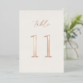Invitation En Aluminium Neutral Wedding Table Number with Real Foil (Debout devant)