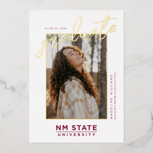 Invitation En Aluminium New Mexico State University Graduation (Recto)