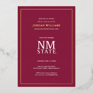 Invitation En Aluminium New Mexico State University Graduation