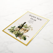 Invitation En Aluminium New Year Custom Greeting Card in Gold Foil (Rotation)