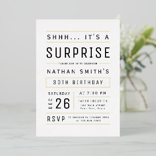 Invitation En Aluminium N'importe quel âge Moderne Typographie Simple Surp