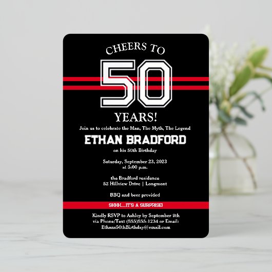 Invitation En Aluminium N'IMPORTE QUEL ÂGE - N'IMPORTE QUELLE COULEURS Spo (Debout devant)