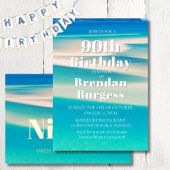 Invitation En Aluminium Ninetieth 90e Hommes Anniversaire Ocean Beach