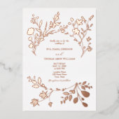 Invitation En Aluminium Noces de fleurs d'or (Recto)