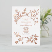 Invitation En Aluminium Noces de fleurs d'or (Debout devant)