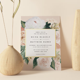 Invitation En Aluminium Noces florales modernes Boho