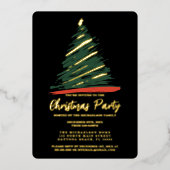 Invitation En Aluminium Noël Abstrait Gold Red Green Tree (Recto)