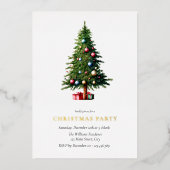 Invitation En Aluminium Noël Arbre moderne Fête fériée (Recto)