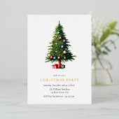 Invitation En Aluminium Noël Arbre moderne Fête fériée (Debout devant)