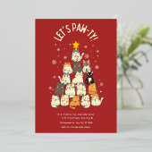 Invitation En Aluminium Noël au chat mignon rouge (Debout devant)