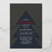 Invitation En Aluminium Noel bleu Vacances or (Recto)