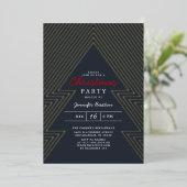 Invitation En Aluminium Noel bleu Vacances or (Debout devant)
