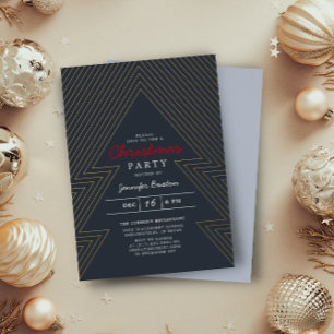 Invitation En Aluminium Noel bleu Vacances or