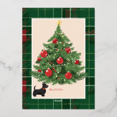 Invitation En Aluminium Noël en vert avec rouge (Verso)