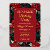Invitation En Aluminium Noël Fête Florale Surprise fête d'anniversaire (Recto)