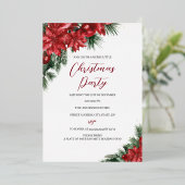 Invitation En Aluminium Noël Gold Red Festive Foliage Party (Debout devant)