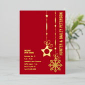 Invitation En Aluminium Noël Holiday Open House Party Gold (Debout devant)