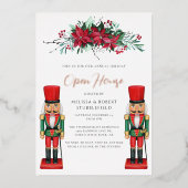 Invitation En Aluminium Noël Jeu Botanique Jouet Nutcracker Rose Or (Recto)