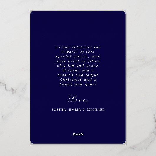 Invitation En Aluminium Noël Nativité Scène Chrétienne Bénédiction Chrétie (Verso)