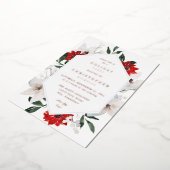 Invitation En Aluminium Noël rouge et blanc ou fête florale de vacances (Rotation)